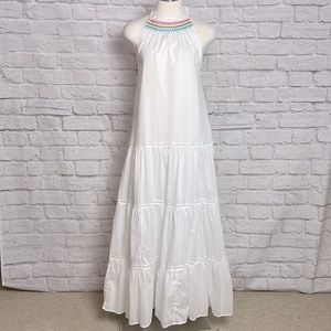 J Crew white cotton maxi dress size M